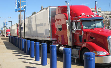 Equipment trucks outside venue with thanks to Will Taber 