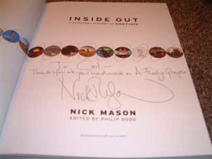 Col's copy of Inside Out Nick has written the following. "To Col - Thanks for all your hard work on A Fleeting Glimpse" Thank you Nick!