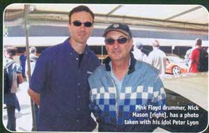 Nick Mason with idol Peter Lyon. Motor Mag Oct 05 