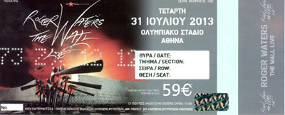 Ticket scan thanks to George Kargiolakis