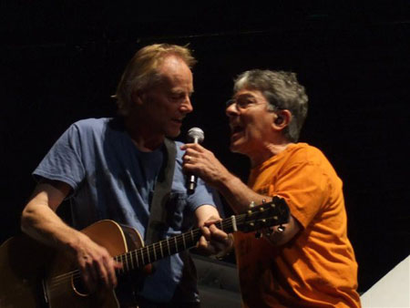 "Isn't this where we came in?" Jon Joyce and Snowy White (photo by Simon Wimpenny)