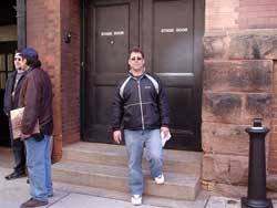 Brent at stage door looking for band