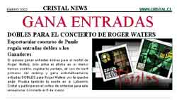 The sponsors for Rogers trip to Chile are Cerveza Cristal, who are running a concourse (competition) to win tickets to the show and lots of other goodies. It seems as if Chile has well & truly taken Roger Waters into it's heart as by all reports Roger is being treated like a national hero! Thanks Felipe E. Mac-Auliffe P. 