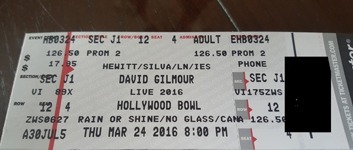 David Gilmour 24 March 2017 Hollywood