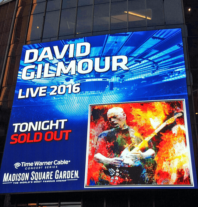 David Gilmour 12 April Madison Square Garden New York NY USA Pink