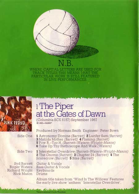 Pink Floyd - First XI Promo Booklet 1975 - Pink Floyd - A ...