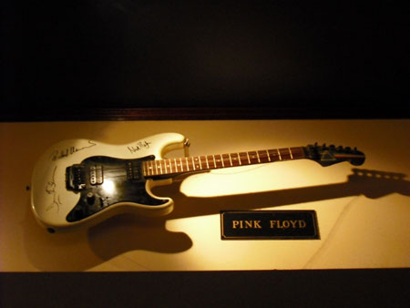Taken in September 2009 this guitar is signed by Roger, David and Nick. With thanks to Chris & Chloe