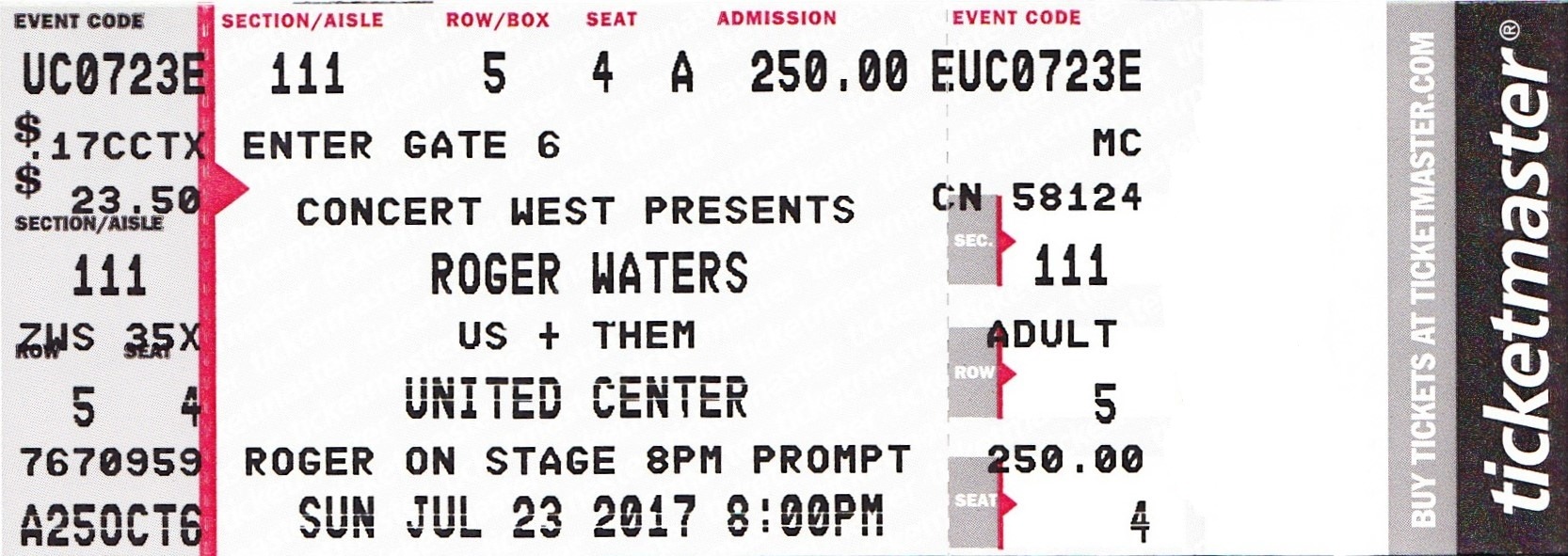 Roger Waters 23 July Chicago Il United Center
