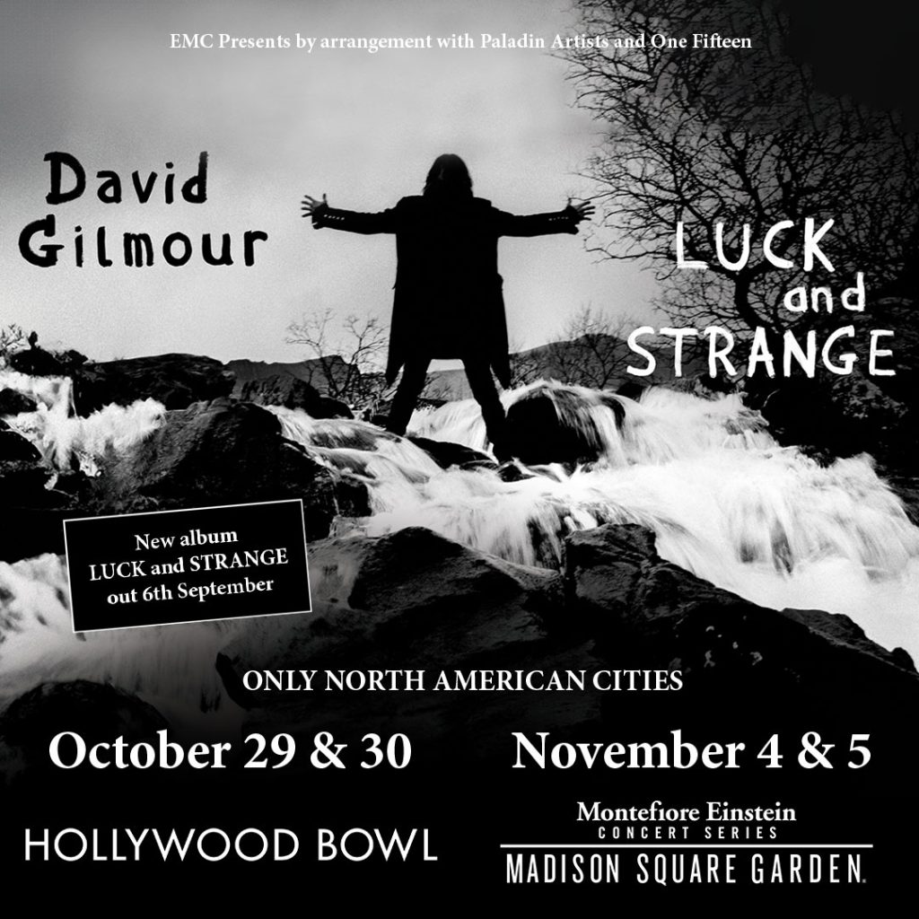 T-Shirt David Gilmour Luck And Strange – Graphique Concert Moons – Produit Officiel 2024