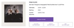 282. Storm Thorgerson-Autographed "Wish You Were Here" Live EP Print